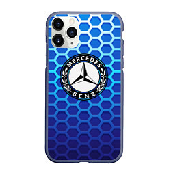 Чехол iPhone 11 Pro матовый MERCEDES-BENZ, цвет: 3D-серый