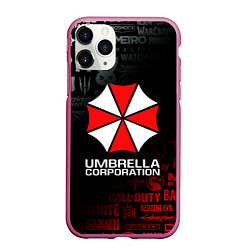 Чехол iPhone 11 Pro матовый RESIDENT EVIL UMBRELLA CORP, цвет: 3D-малиновый