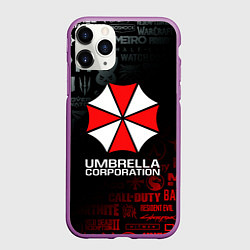 Чехол iPhone 11 Pro матовый RESIDENT EVIL UMBRELLA CORP, цвет: 3D-фиолетовый