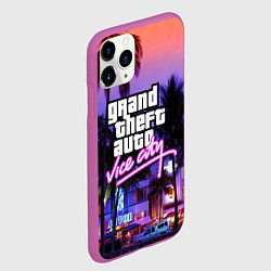 Чехол iPhone 11 Pro матовый Grand Theft Auto Vice City, цвет: 3D-фиолетовый — фото 2