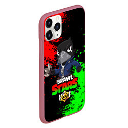 Чехол iPhone 11 Pro матовый Brawl Stars Crow, цвет: 3D-малиновый — фото 2