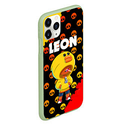 Чехол iPhone 11 Pro матовый Brawl Stars Leon Sally, цвет: 3D-салатовый — фото 2
