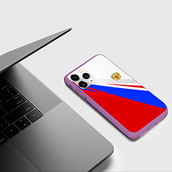 Чехол iPhone 11 Pro матовый Россия, цвет: 3D-фиолетовый — фото 2