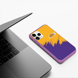 Чехол iPhone 11 Pro матовый LA LAKERS, цвет: 3D-фиолетовый — фото 2