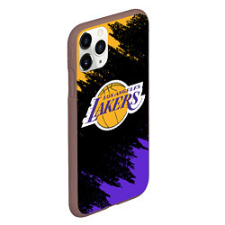 Чехол iPhone 11 Pro матовый LA LAKERS, цвет: 3D-коричневый — фото 2