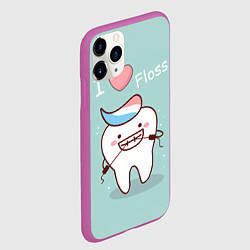 Чехол iPhone 11 Pro матовый Tooth, цвет: 3D-фиолетовый — фото 2