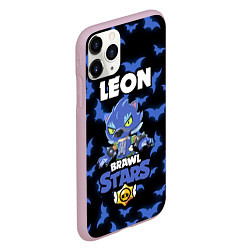 Чехол iPhone 11 Pro матовый Brawl stars leon оборотень, цвет: 3D-розовый — фото 2