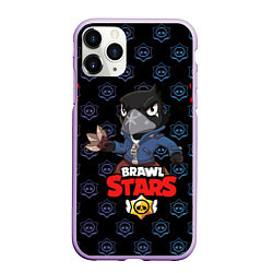 Чехол iPhone 11 Pro матовый BRAWL STARS CROW, цвет: 3D-сиреневый