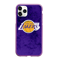 Чехол iPhone 11 Pro матовый LA LAKERS, цвет: 3D-фиолетовый