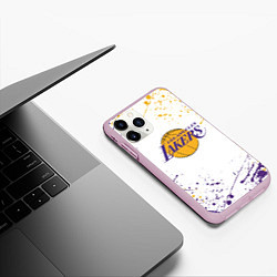 Чехол iPhone 11 Pro матовый LA LAKERS, цвет: 3D-розовый — фото 2