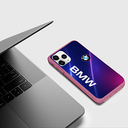 Чехол iPhone 11 Pro матовый BMW, цвет: 3D-малиновый — фото 2