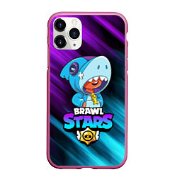 Чехол iPhone 11 Pro матовый BRAWL STARS LEON SHARK, цвет: 3D-малиновый