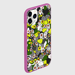 Чехол iPhone 11 Pro матовый Камуфляж с авокадо, цвет: 3D-фиолетовый — фото 2