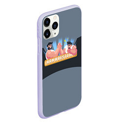 Чехол iPhone 11 Pro матовый Armwrestling, цвет: 3D-светло-сиреневый — фото 2