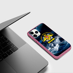 Чехол iPhone 11 Pro матовый Военно-морской флот, цвет: 3D-малиновый — фото 2