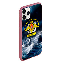 Чехол iPhone 11 Pro матовый Военно-морской флот, цвет: 3D-малиновый — фото 2