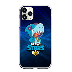 Чехол iPhone 11 Pro матовый Brawl stars leon shark, цвет: 3D-белый