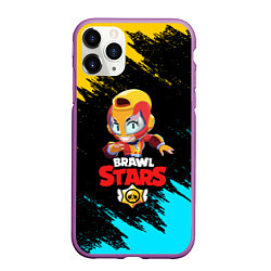 Чехол iPhone 11 Pro матовый BRAWL STARS MAX, цвет: 3D-фиолетовый