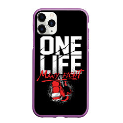 Чехол iPhone 11 Pro матовый One Life Many Fight, цвет: 3D-фиолетовый