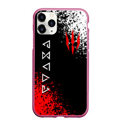 Чехол iPhone 11 Pro матовый THE WITCHER, цвет: 3D-малиновый