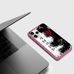 Чехол iPhone 11 Pro матовый THE WITCHER, цвет: 3D-малиновый — фото 2