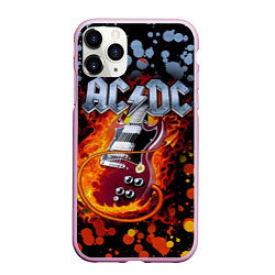 Чехол iPhone 11 Pro матовый ACDC, цвет: 3D-розовый