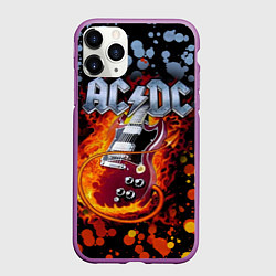 Чехол iPhone 11 Pro матовый ACDC, цвет: 3D-фиолетовый