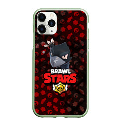 Чехол iPhone 11 Pro матовый BRAWL STARS:CROW, цвет: 3D-салатовый