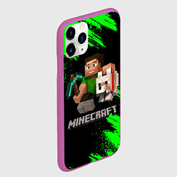 Чехол iPhone 11 Pro матовый MINECRAFT, цвет: 3D-фиолетовый — фото 2