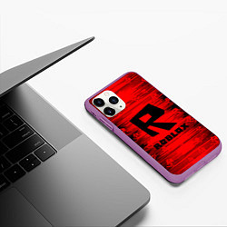 Чехол iPhone 11 Pro матовый Roblox, цвет: 3D-фиолетовый — фото 2