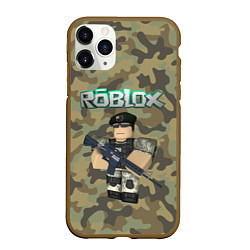 Чехол iPhone 11 Pro матовый Roblox 23 February Camouflage, цвет: 3D-коричневый