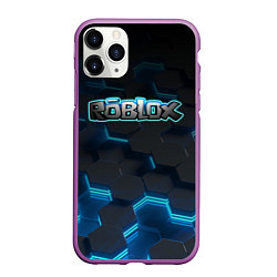 Чехол iPhone 11 Pro матовый Roblox Neon Hex, цвет: 3D-фиолетовый