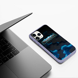 Чехол iPhone 11 Pro матовый Roblox Neon Hex, цвет: 3D-светло-сиреневый — фото 2