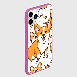 Чехол iPhone 11 Pro матовый Корги, цвет: 3D-фиолетовый — фото 2