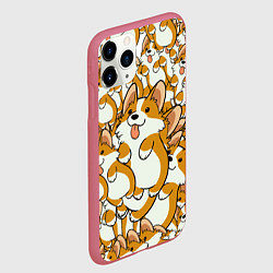 Чехол iPhone 11 Pro матовый Корги, цвет: 3D-малиновый — фото 2