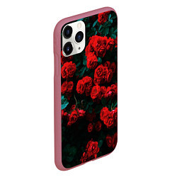 Чехол iPhone 11 Pro матовый Розы, цвет: 3D-малиновый — фото 2