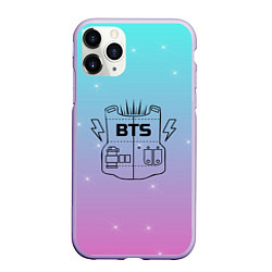 Чехол iPhone 11 Pro матовый BTS, цвет: 3D-светло-сиреневый
