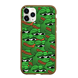 Чехол iPhone 11 Pro матовый Pepe The Frog, цвет: 3D-коричневый