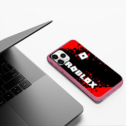 Чехол iPhone 11 Pro матовый ROBLOX, цвет: 3D-малиновый — фото 2