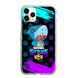 Чехол iPhone 11 Pro матовый Brawl stars leon shark, цвет: 3D-салатовый