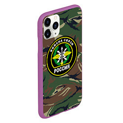 Чехол iPhone 11 Pro матовый Войска связи, цвет: 3D-фиолетовый — фото 2