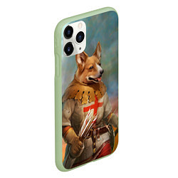 Чехол iPhone 11 Pro матовый КОРГИ ЛУЧНИК, цвет: 3D-салатовый — фото 2