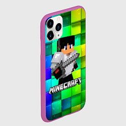 Чехол iPhone 11 Pro матовый Minecraft Майнкрафт, цвет: 3D-фиолетовый — фото 2