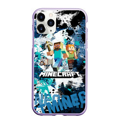 Чехол iPhone 11 Pro матовый Minecraft Майнкрафт, цвет: 3D-светло-сиреневый