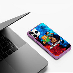 Чехол iPhone 11 Pro матовый Minecraft Майнкрафт, цвет: 3D-фиолетовый — фото 2