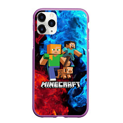 Чехол iPhone 11 Pro матовый Minecraft Майнкрафт, цвет: 3D-фиолетовый