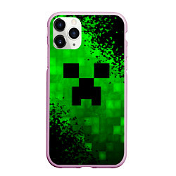 Чехол iPhone 11 Pro матовый MINECRAFT, цвет: 3D-розовый