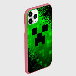 Чехол iPhone 11 Pro матовый MINECRAFT, цвет: 3D-малиновый — фото 2