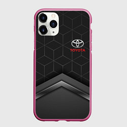 Чехол iPhone 11 Pro матовый TOYOTA, цвет: 3D-малиновый