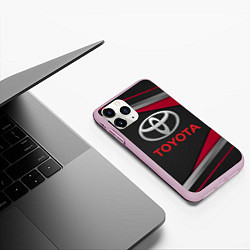 Чехол iPhone 11 Pro матовый TOYOTA, цвет: 3D-розовый — фото 2